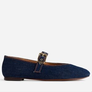 Madewell The Remy Mary Jane Denim Flat -  dark navy denim